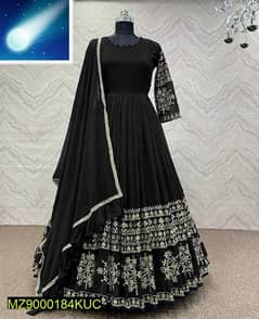 3 pcs woman's stitched silk Embroidered Maxi