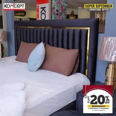 New king size bed size : 6*6½ with 2 sidetables (free delivery)