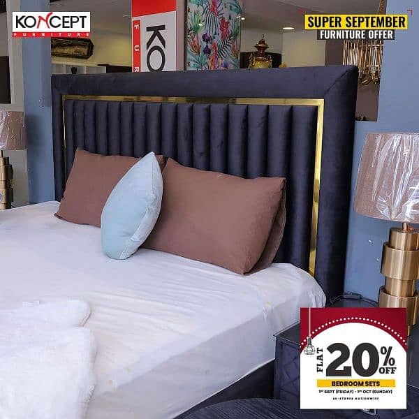 New king size bed size : 6*6½ with 2 sidetables (free delivery) 0