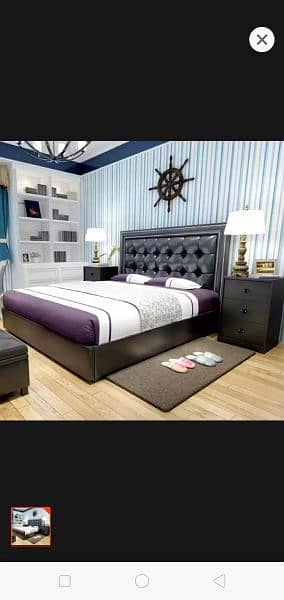 New king size bed size : 6*6½ with 2 sidetables (free delivery) 5