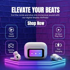 Earbuds Airpods with Digital Display Touch Screen
