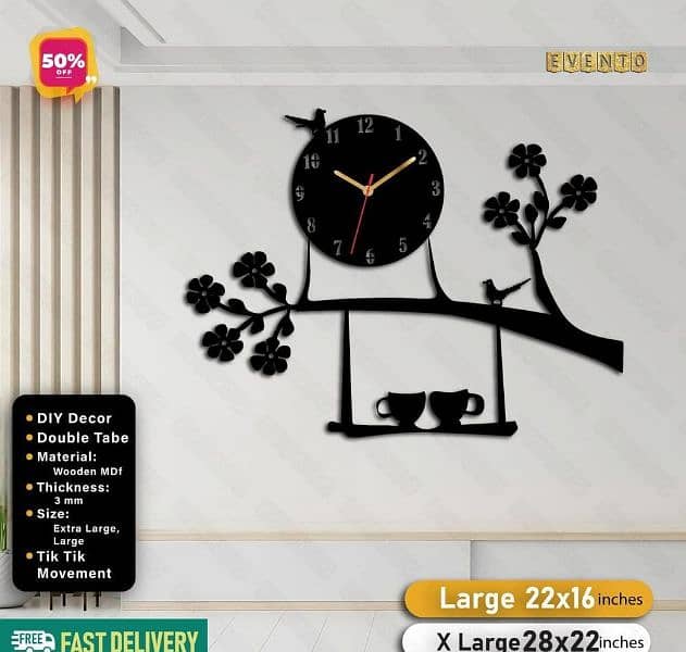 wall hanging clock with calligraphy 0