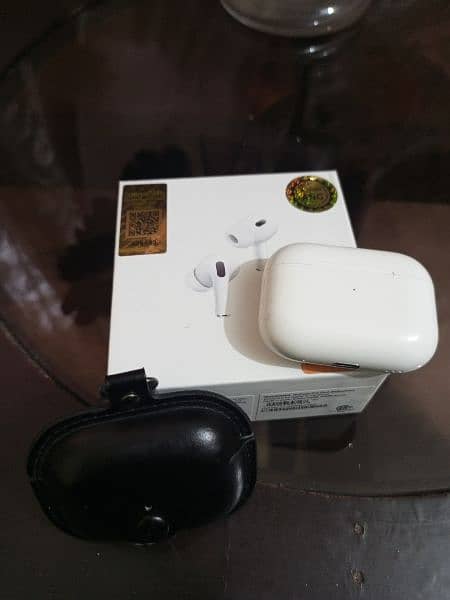 Airpods Pro 2nd Generation with Leather Case 1