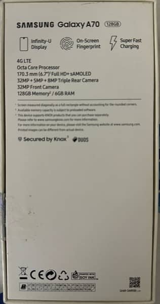 Samsung A70 (6GB + 128GB ) Complete Box 1