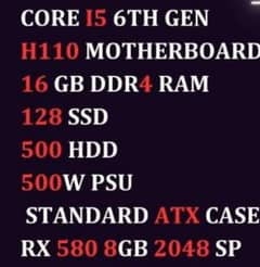 core i5 6th generation Gaming Pc + Workstation
