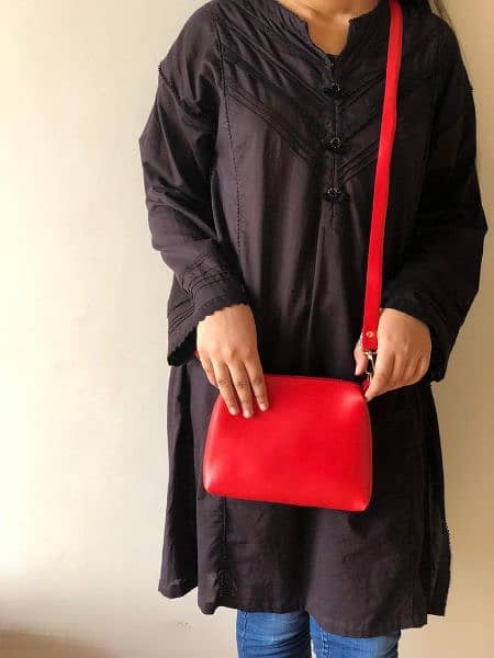 3 Pcs Women's PU Leather Handbag,
Red 2