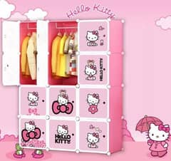 HELLO KITTY 12  Cubes Storage Cabinet With double hanging Rails.