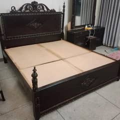 wooden king bed