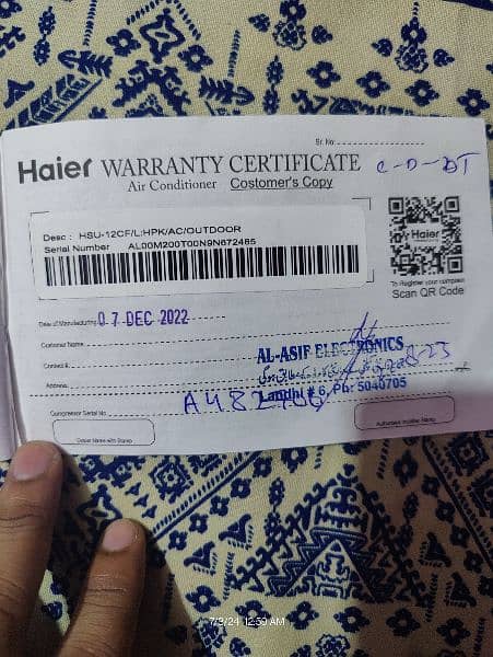 Haier 12cf r32 ton ac just 11 month use non inverter 4