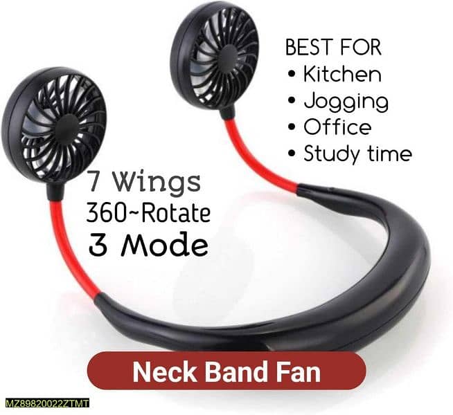 mini rechargeable portable neck fan 0