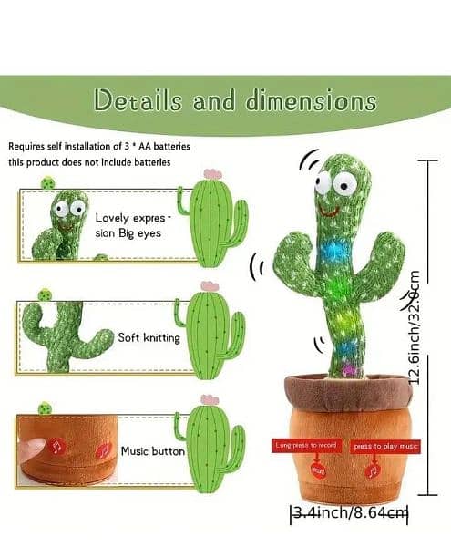 Dancing Cactus Plush Toys For Kids 5