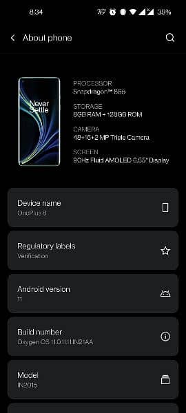 OnePlus 8 8gb+128gb 5g Snapdragon 865 90hz Display 1