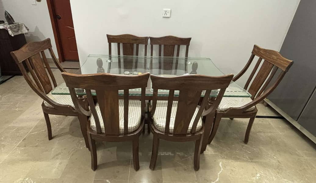 Wooden Dining Table + 6 Chairs 2