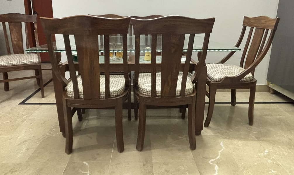 Wooden Dining Table + 6 Chairs 5