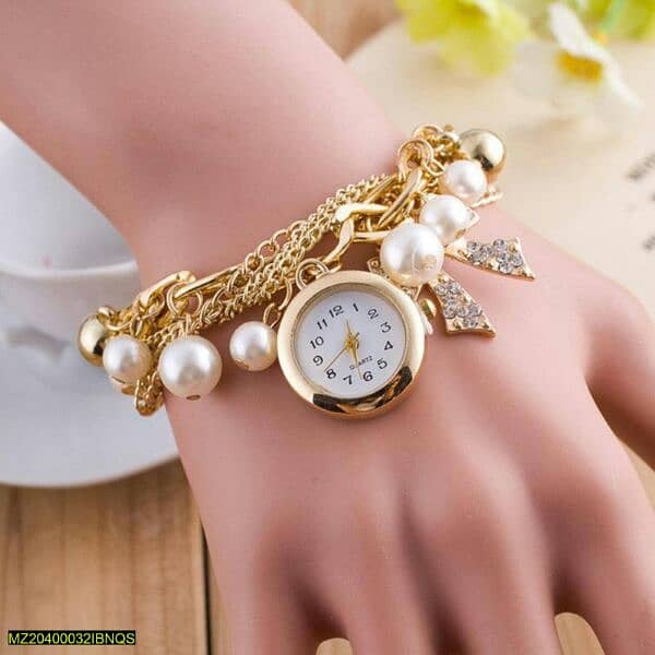 Bracelet Watch For Girls
 With Pearls 0