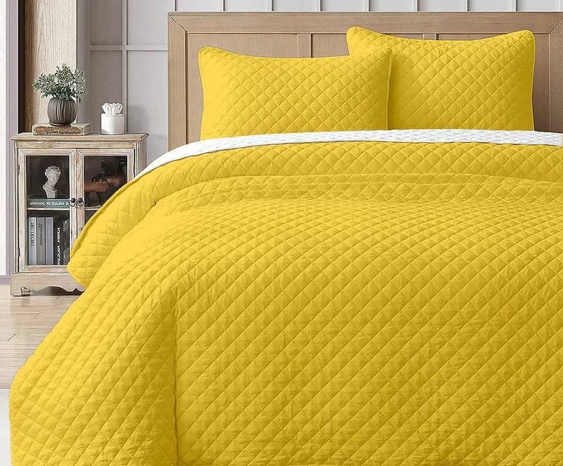 3pc micro Quilted comforter set Free dilvery all over Pakistan 0