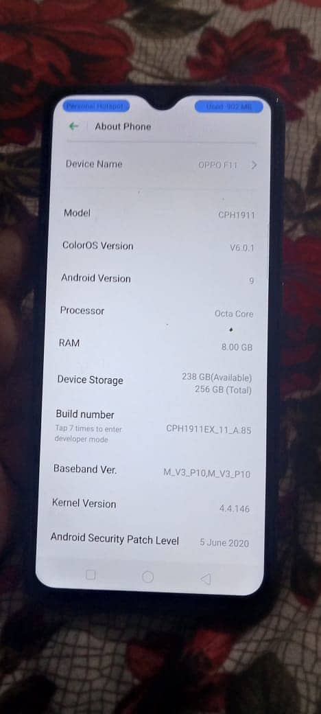 oppo f11 8/256 excellent condition 2