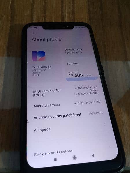 Poco f1  6/128 storage 8