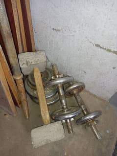 Dumbbells and rod for sale