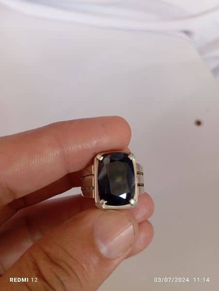 kashmir sapphire with silver ring 2
