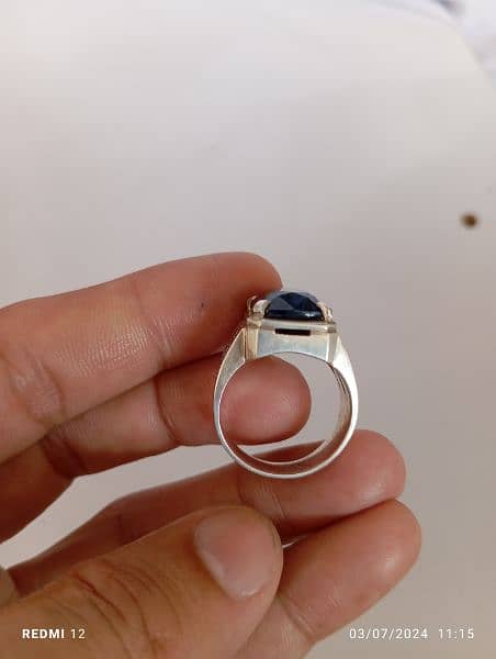 kashmir sapphire with silver ring 3