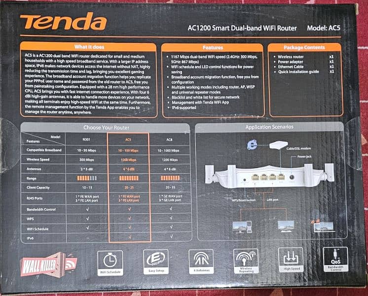 Tenda Router AC5 dual band four antena 3