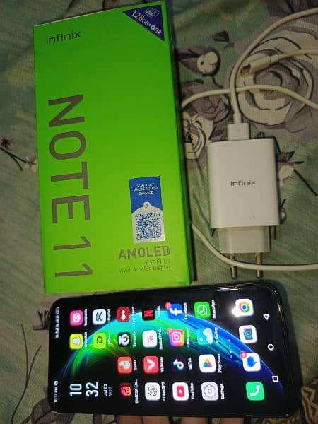 Infinix Note 11 Mobile Box Charger 9/10 0