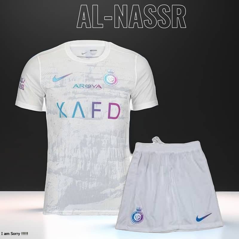 Al nassr White Ronaldo Club Shirt & Short 0