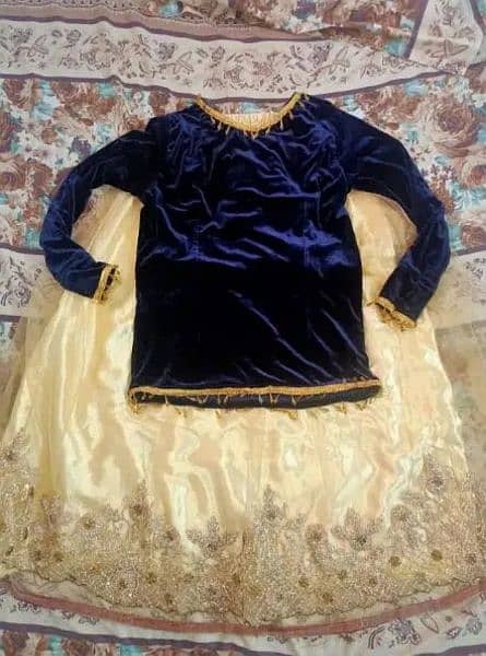 dark blue velvet choli net lehnga party wear 1