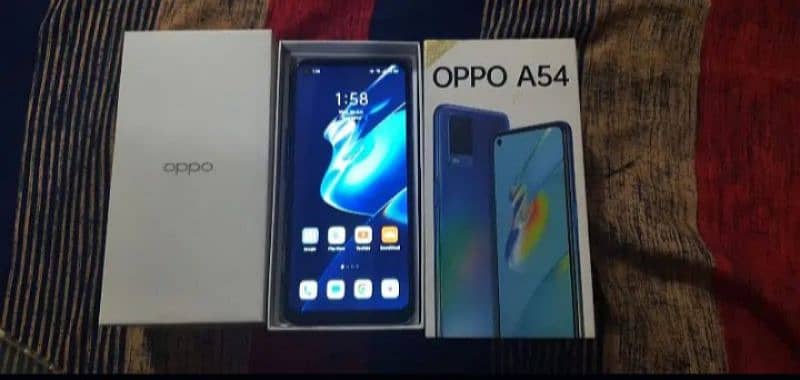 OPPO A54 BLACK | 4/128 Perfectly working with box charger genuine 1