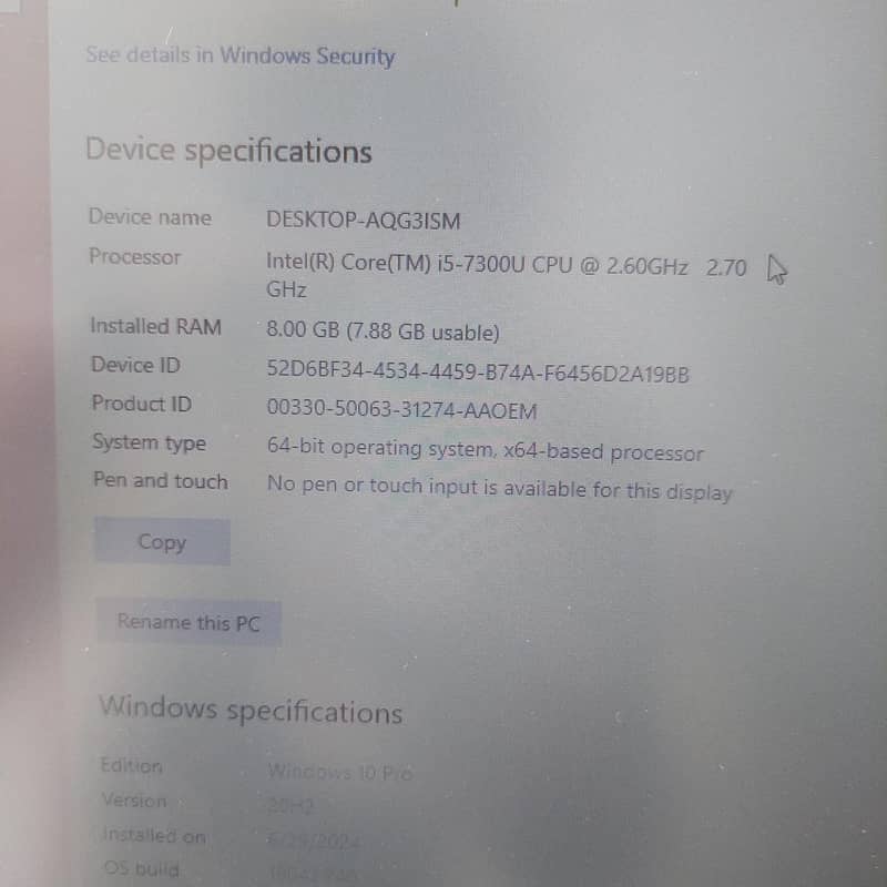 Dell Latitude 5580 Core-i5 7th Generation 8GB 256GB 15.6" 10
