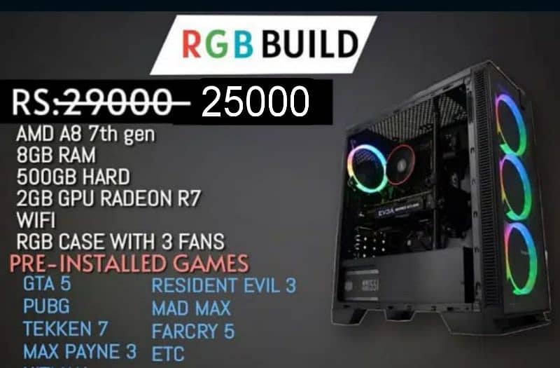 AMD A8 7TH GEN GAMING PC 0