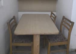 Wooden center dining table with 3 chair's