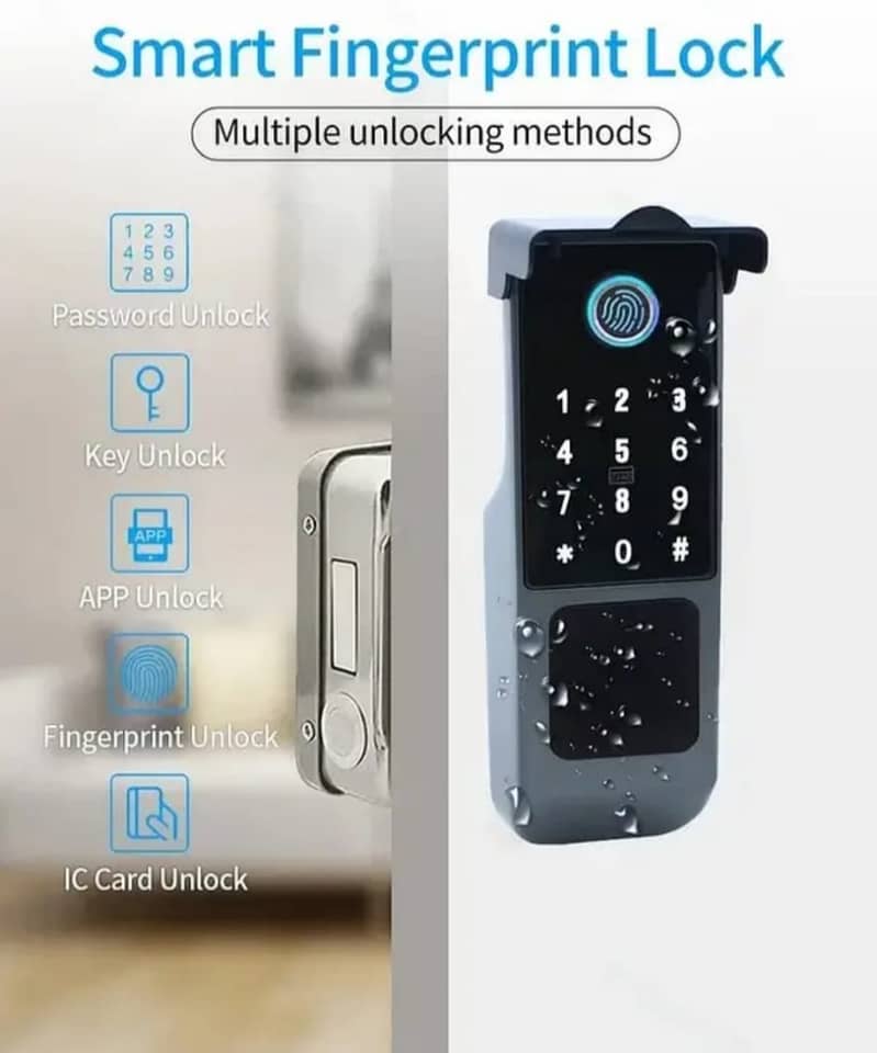 Fingerprint Face Electric Smart wifi Door Lock Main Gate lock Tuya 2