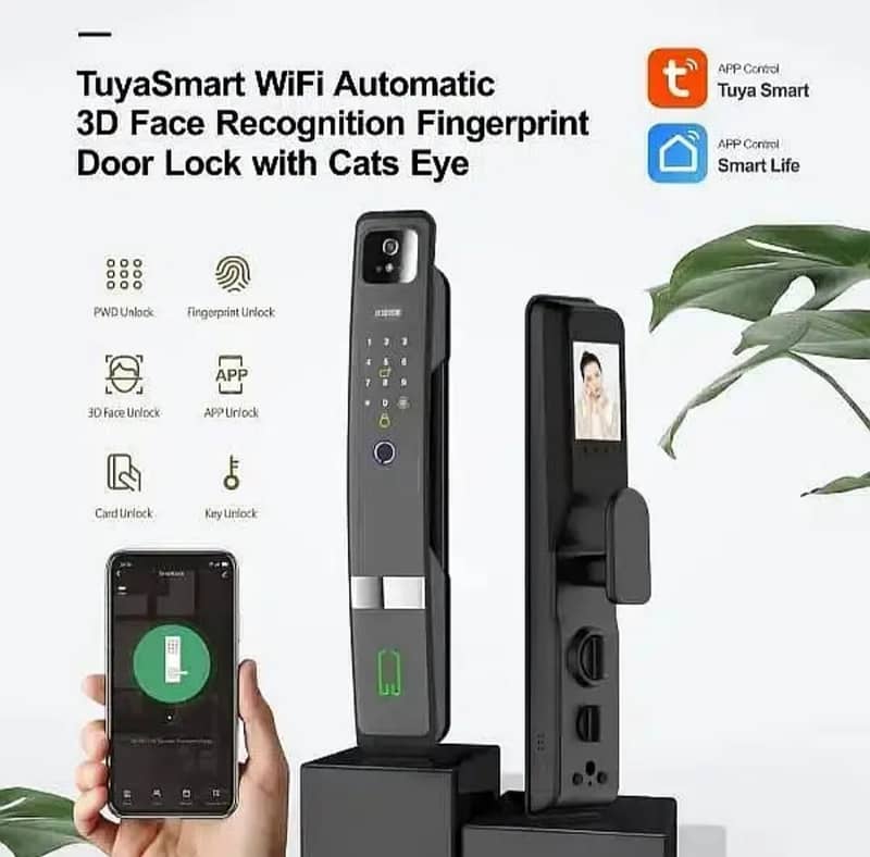 Fingerprint Face Electric Smart wifi Door Lock Main Gate lock Tuya 5