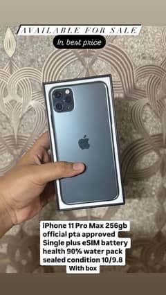iphone 11 pro max 256gb pta approved 0