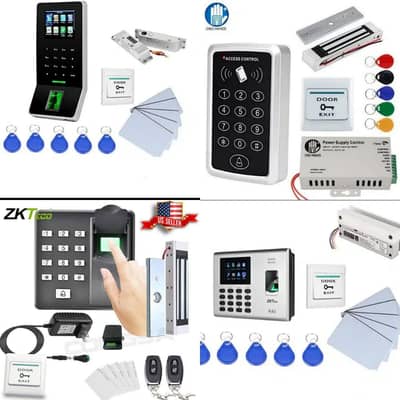 Rfid card biometric electric magnetic bolt door lock glass system
