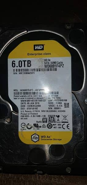 Wd 6TB HARD DRIVE. URGENT SALE . 100 PERCENT HEALTH AND PERFORMANCE. 0