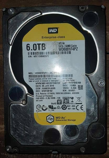 Wd 6TB HARD DRIVE. URGENT SALE . 100 PERCENT HEALTH AND PERFORMANCE. 2