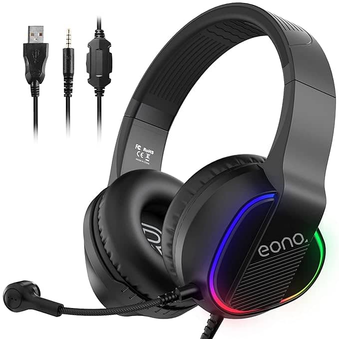 PRO RGB Gaming Headphones With USB Mic For PC Laptop XBOX PS4 Headset 3