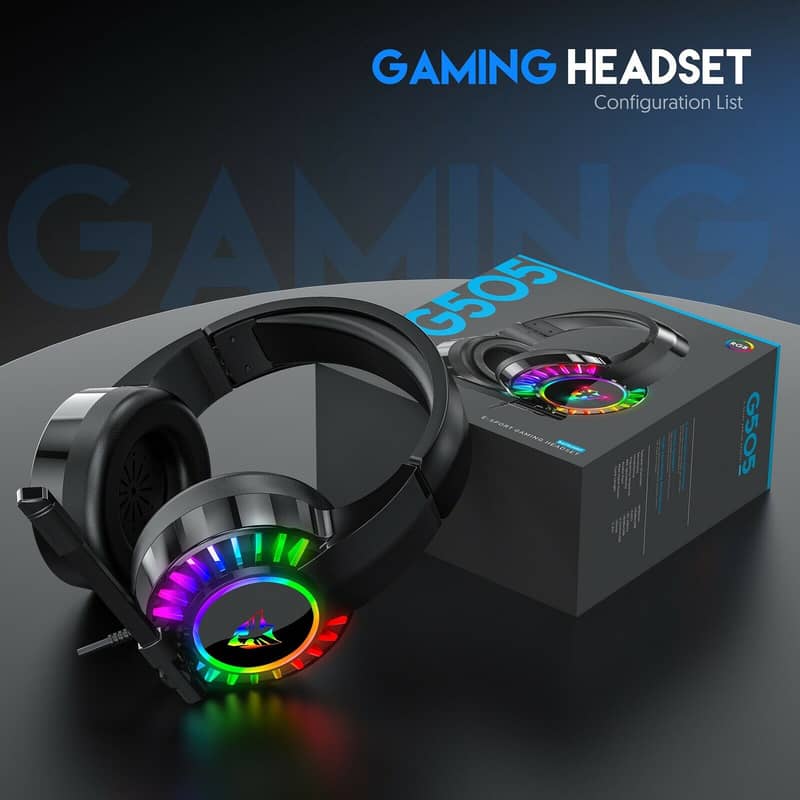 PRO RGB Gaming Headphones With USB Mic For PC Laptop XBOX PS4 Headset 4