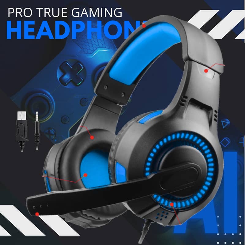 PRO RGB Gaming Headphones With USB Mic For PC Laptop XBOX PS4 Headset 8