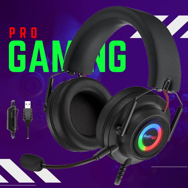 PRO RGB Gaming Headphones With USB Mic For PC Laptop XBOX PS4 Headset 9
