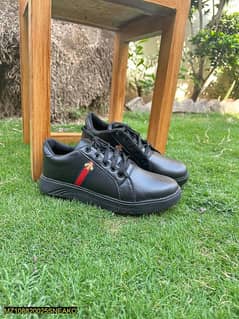 Mens Rexine Black Shoes 0