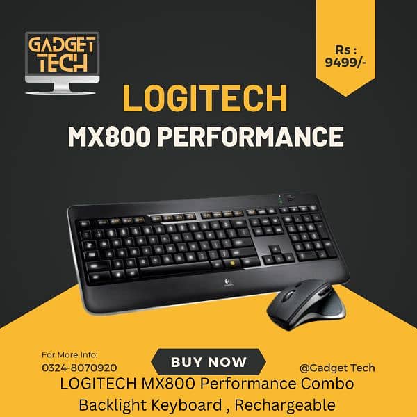 Logitech mx800 Performance Wireless Keyboard Mouse Combo For Designing 1