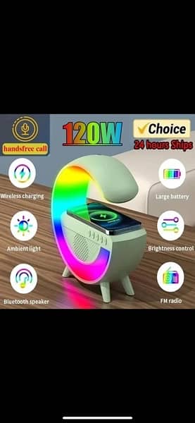 Multifunction 3 In 1 Wireless Pad chrging speaker RGB 0