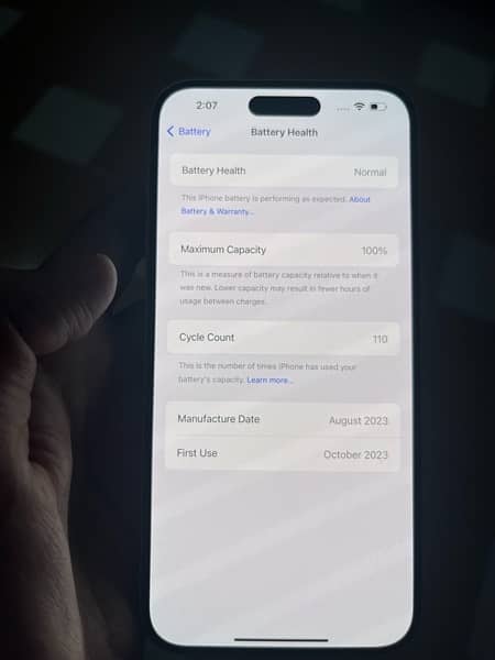 IPhone 15plus 128gb JV 100% Battery 6