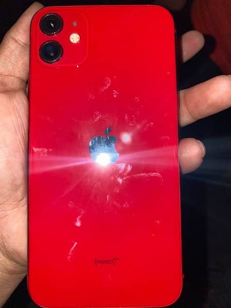 iphone 11 red colour 10/8 condition ha battery health 84% water pak 8