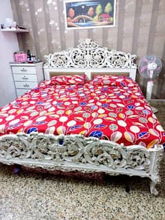 King size bed for sale with mattress and dressing