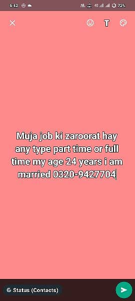 Need Job Medical And Any Type 0